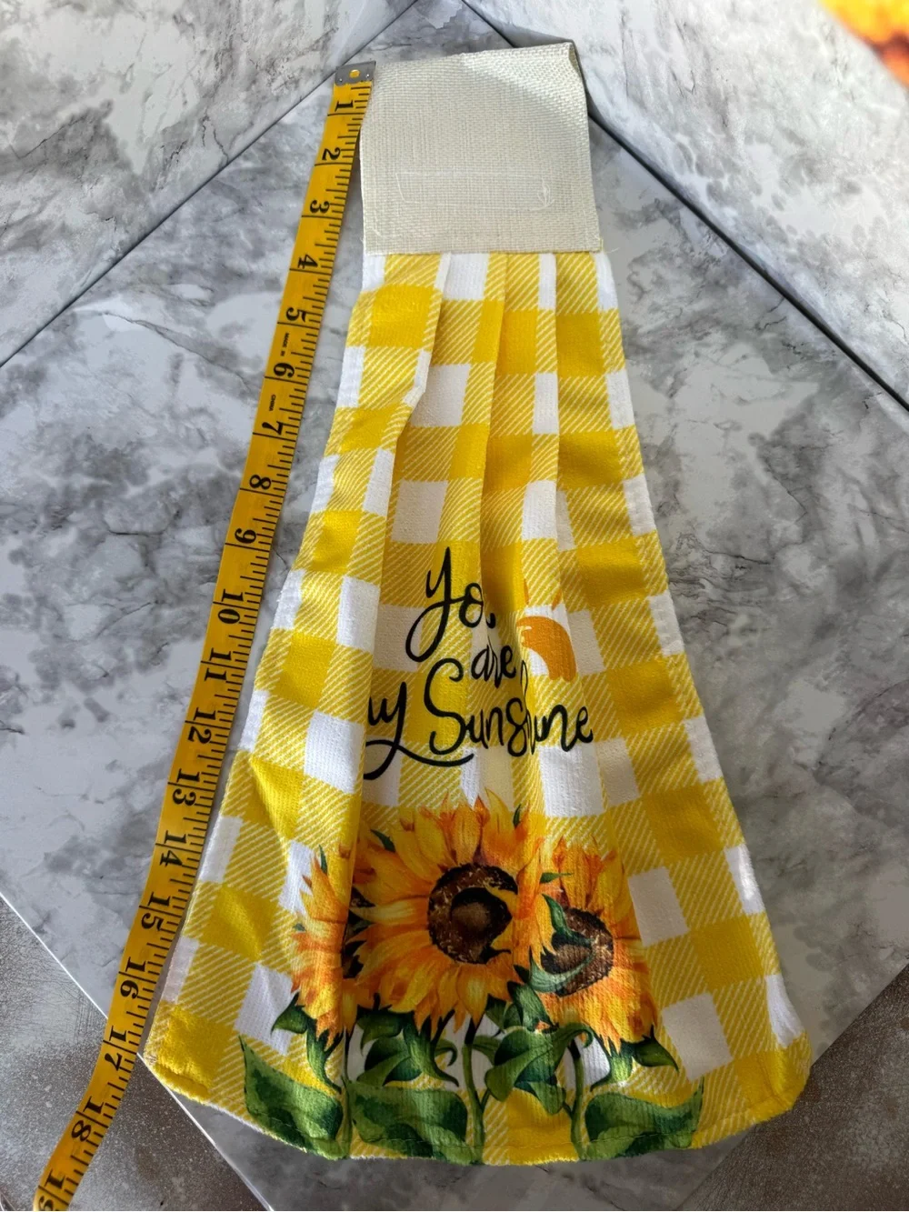 Set of 2 Sunflower Hanging Kitchen Towels with Velcro - NIP